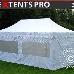 Faltzelt FleXtents PRO "Morocco" 3x6m Weiß, mit 6 Seitenwänden
