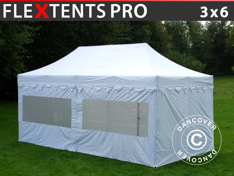Faltzelt FleXtents PRO "Morocco" 3x6m Weiß, mit 6 Seitenwänden - Imagen 2
