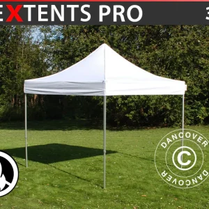 Faltzelt FleXtents PRO 3x3m Weiß, Flammenhemmend