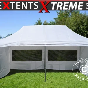 Faltzelt FleXtents Xtreme 60 3x6m Weiß, mit 6 Seitenwänden