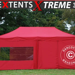 Faltzelt FleXtents Xtreme 60 3x6m Rot, mit 6 Seitenwänden