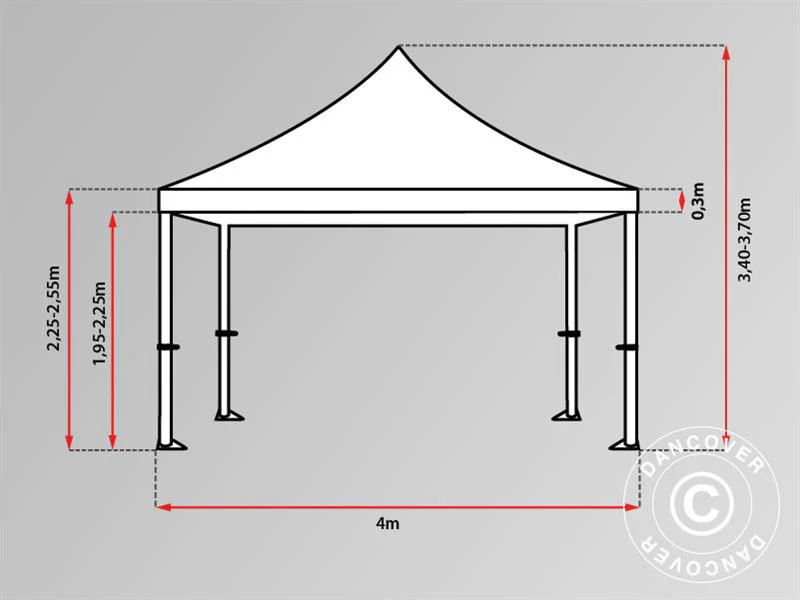 Faltzelt FleXtents Xtreme 60 4x4m Schwarz - Imagen 7