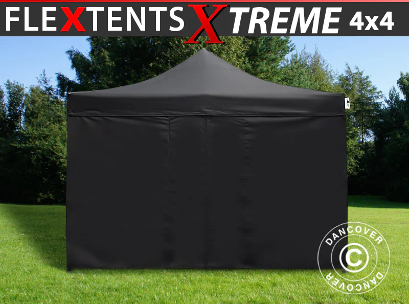 Faltzelt FleXtents Xtreme 60 4x4m Schwarz, mit 4 Seitenwänden - Imagen 2