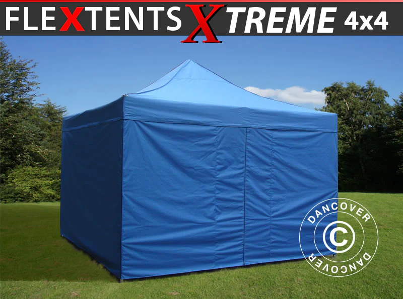 Faltzelt FleXtents Xtreme 60 4x4m Blau, mit 4 Seitenwänden - Imagen 2