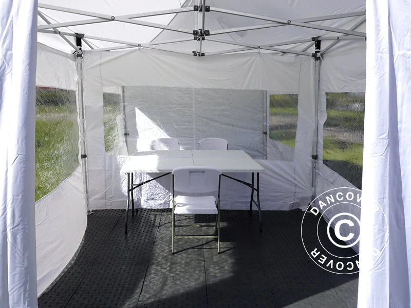 Besucherzelt FleXtents PRO 4x6m weiß, inkl. 8 Seitenwände und 1 transparente Trennwand - Imagen 3