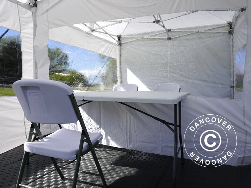 Besucherzelt FleXtents PRO 4x6m weiß, inkl. 8 Seitenwände und 1 transparente Trennwand - Imagen 4