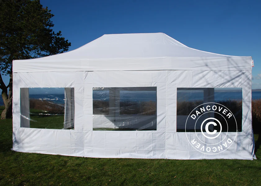 Besucherzelt FleXtents PRO 4x6m weiß, inkl. 8 Seitenwände und 1 transparente Trennwand - Imagen 7