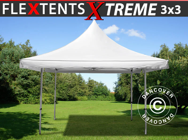 Faltzelt FleXtents Pagoda Xtreme 50 3x3m / (4x4m) Weiß