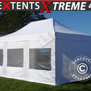Faltzelt FleXtents Xtreme 50 4x6m Weiß, mit 8 Seitenwänden