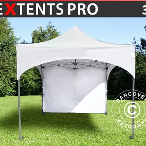 Faltzelt FleXtents PRO "Arched" 3x3m Weiss, mit 4 Seitenwänden