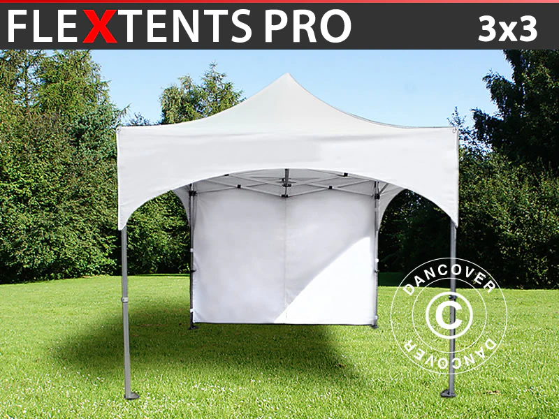 Faltzelt FleXtents PRO "Arched" 3x3m Weiss, mit 4 Seitenwänden - Imagen 2