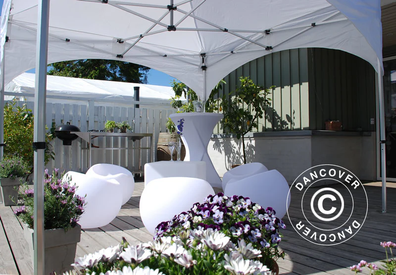 Faltzelt FleXtents PRO "Arched" 3x3m Weiss, mit 4 Seitenwänden - Imagen 8