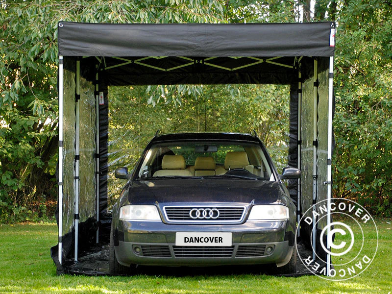 Faltgarage FleX Carcover, 2,5x5m, Schwarz - Imagen 5