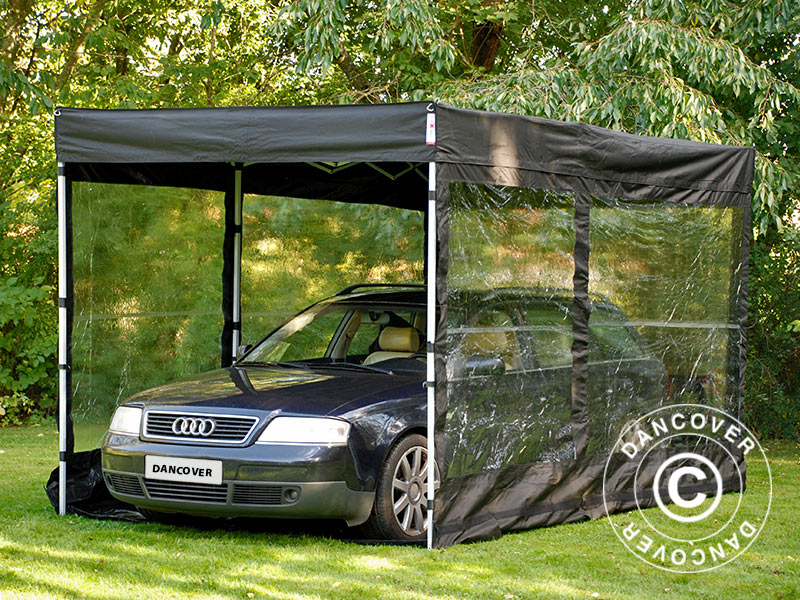 Faltgarage FleX Carcover, 2,5x5m, Schwarz - Imagen 6