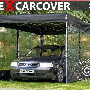 Faltgarage FleX Carcover, 3x6m, Schwarz