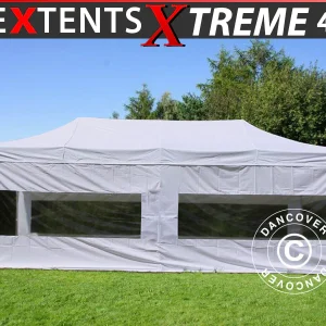Faltzelt FleXtents Xtreme 60 4x8m Weiß, mit 6 Seitenwänden