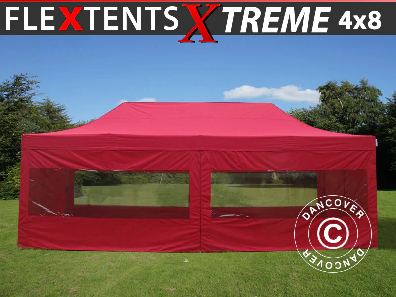 Faltzelt FleXtents Xtreme 60 4x8m Rot, mit 6 Seitenwänden - Imagen 2