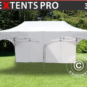 Faltzelt FleXtents PRO "Arched" 3x6m Weiss, mit 6 Seitenwänden