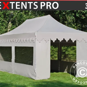 Faltzelt FleXtents PRO "Morocco" 3x6m Latte, mit 6 Seitenwänden