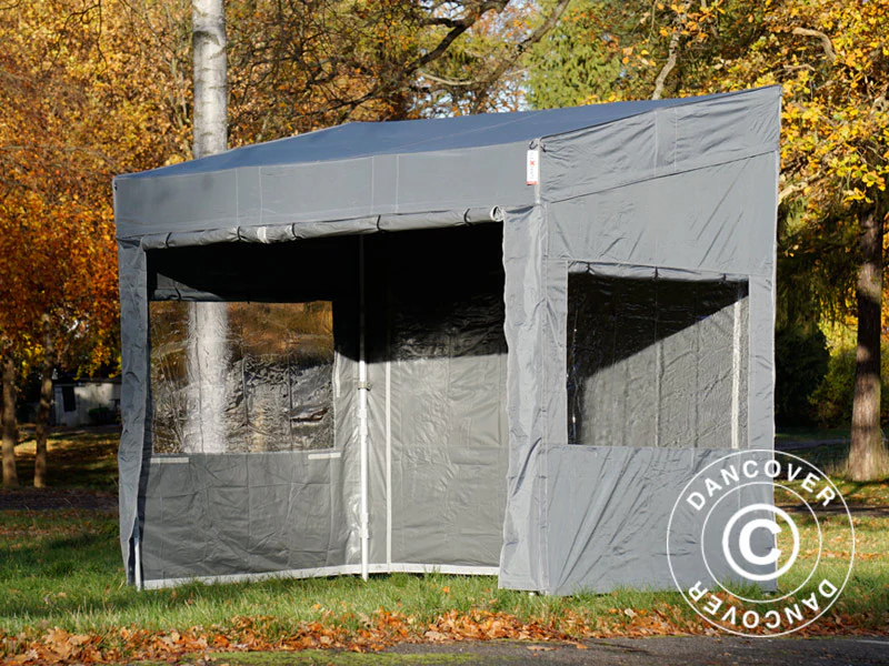 Faltzelt FleXtents PRO Trapezo 3x3m Grau, mit 4 Seitenwänden - Imagen 4