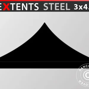 Dachplane für Faltzelt FleXtents Steel 3x4,5m, Schwarz