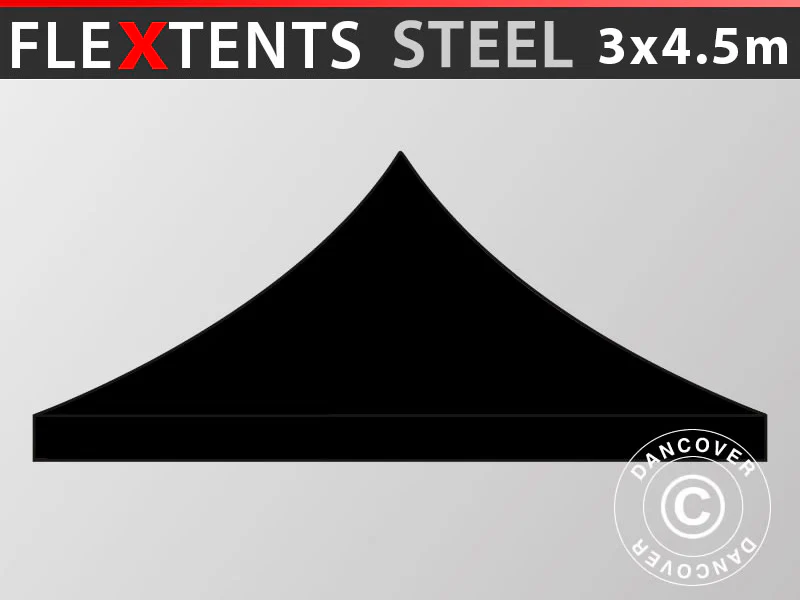 Dachplane für Faltzelt FleXtents Steel 3x4,5m, Schwarz - Imagen 2