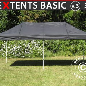 Faltzelt FleXtents Basic v.3, 3x6m Schwarz