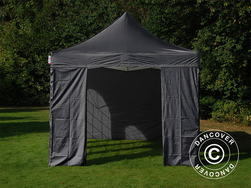 Faltzelt FleXtents Basic v.3, 3x6m Schwarz, mit 4 Seitenwänden - Imagen 4
