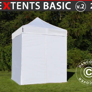 Faltzelt FleXtents Basic v.2, 2x2m Weiß, mit 4 Seitenwänden