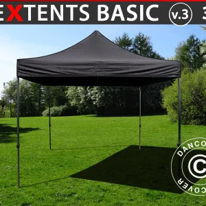Faltzelt FleXtents Basic v.3, 3x3m Schwarz