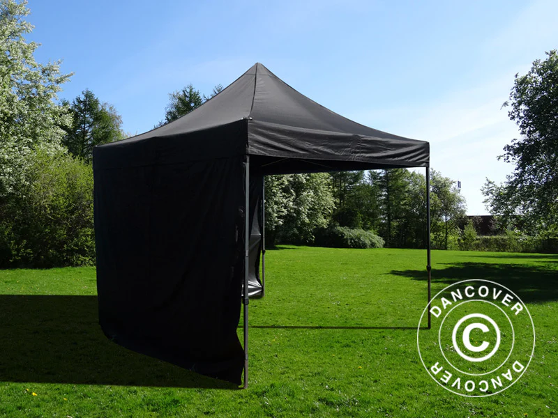 Faltzelt FleXtents Basic v.3, 3x3m Schwarz, mit 4 Seitenwänden - Imagen 4