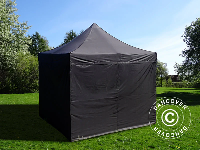 Faltzelt FleXtents Basic v.3, 3x3m Schwarz, mit 4 Seitenwänden - Imagen 5