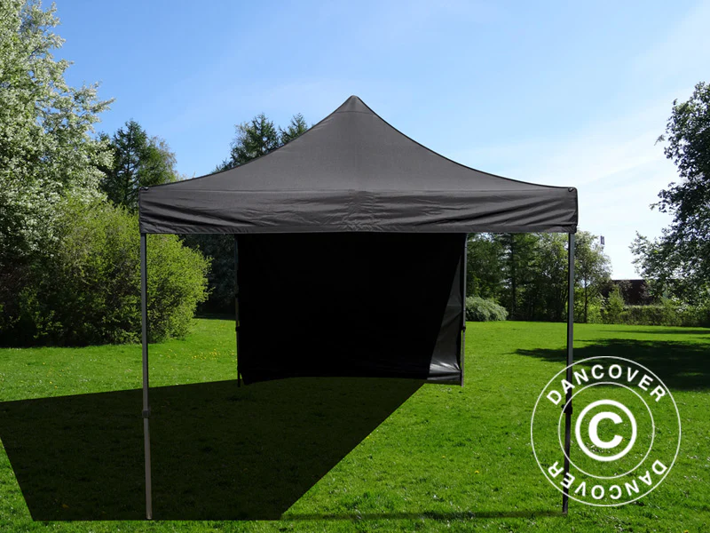 Faltzelt FleXtents Basic v.3, 3x3m Schwarz, mit 4 Seitenwänden - Imagen 6