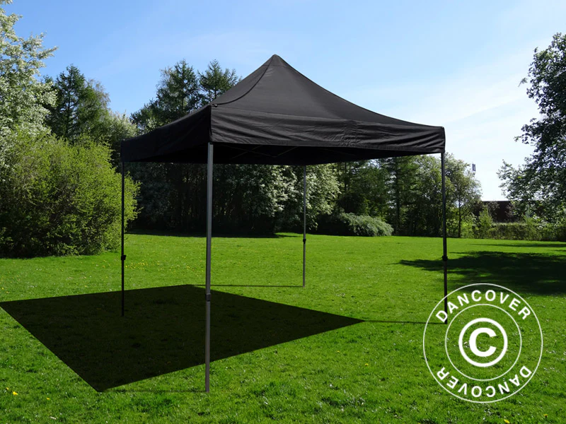 Faltzelt FleXtents Basic v.3, 3x3m Schwarz, mit 4 Seitenwänden - Imagen 7