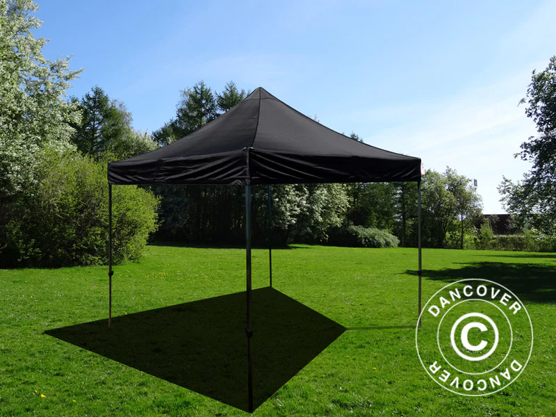 Faltzelt FleXtents Basic v.3, 3x3m Schwarz, mit 4 Seitenwänden - Imagen 8