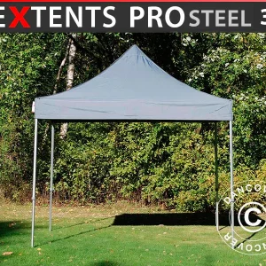 Faltzelt FleXtents PRO Steel 3x3m Grau