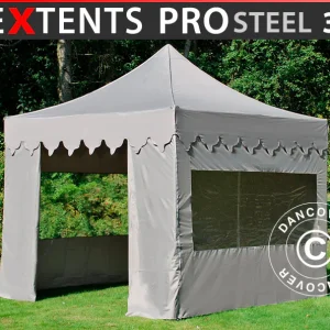 Faltzelt FleXtents PRO Steel "Morocco" 3x3m Latte, mit 4 Seitenwänden