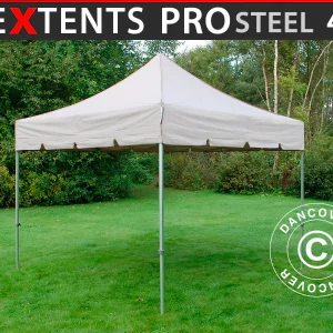 Faltzelt FleXtents PRO Steel "Peaked" 4x4m Latte