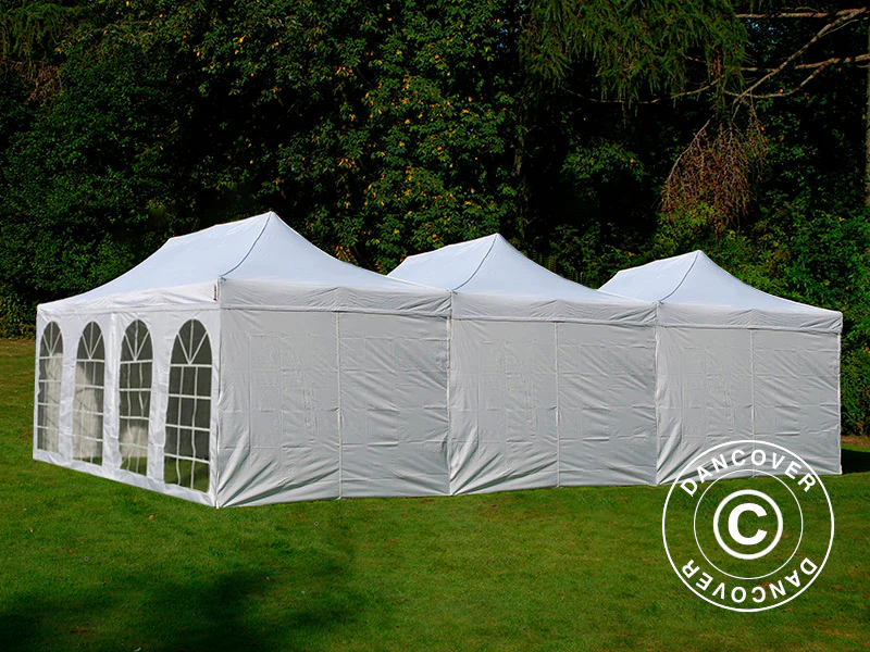 Faltzelt FleXtents® Steel 9x6m Weiß, inkl. 8 Seitenwände - Imagen 3