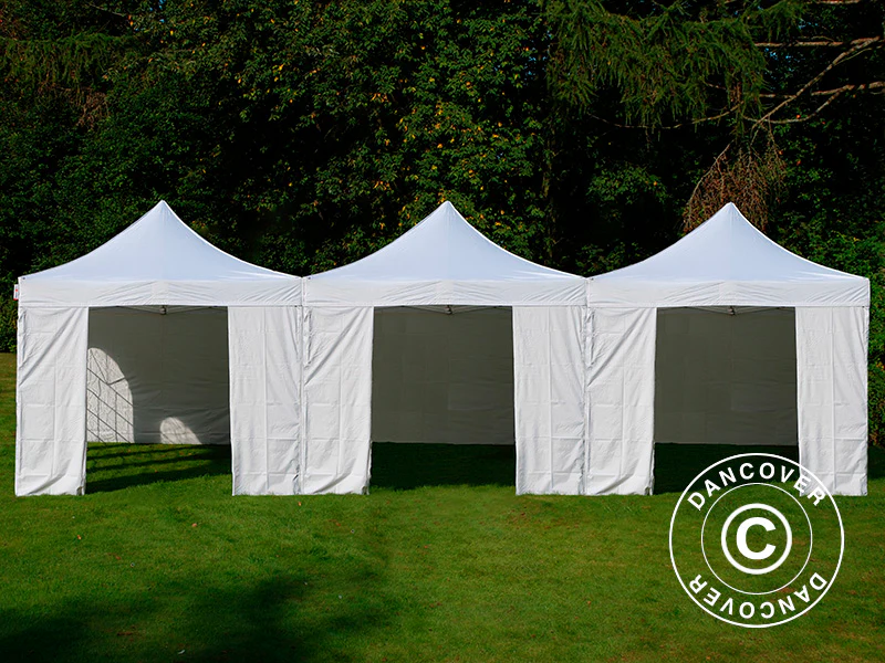 Faltzelt FleXtents® Steel 9x6m Weiß, inkl. 8 Seitenwände - Imagen 5