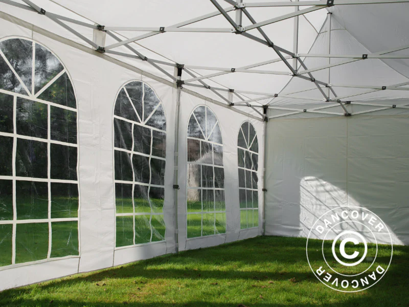 Faltzelt FleXtents® Steel 9x6m Weiß, inkl. 8 Seitenwände - Imagen 7