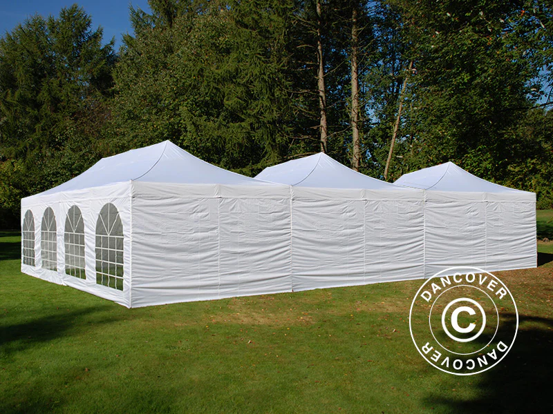 Faltzelt FleXtents® Steel 12x8m Weiß, inkl. 8 Seitenwände - Imagen 3