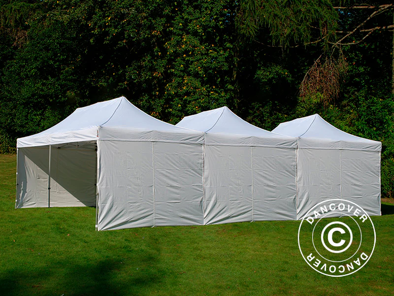 Faltzelt FleXtents® Steel 12x8m Weiß, inkl. 8 Seitenwände - Imagen 4