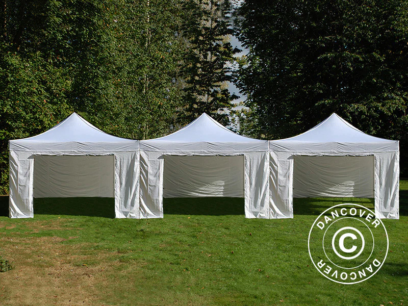 Faltzelt FleXtents® Steel 12x8m Weiß, inkl. 8 Seitenwände - Imagen 5