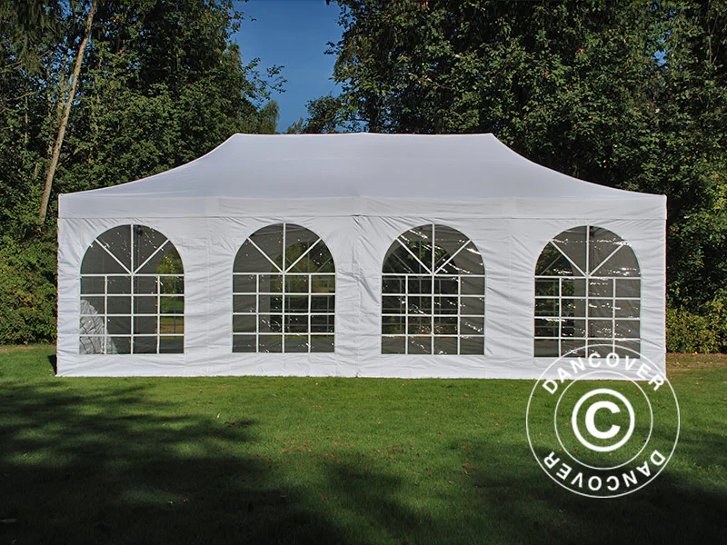 Faltzelt FleXtents® Steel 12x8m Weiß, inkl. 8 Seitenwände - Imagen 7