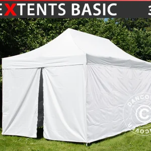 Faltzelt FleXtents® Basic v.3, Sanitäts- & Notfallzelt, 3x6m, weiß, inkl. 6 Seitenwände