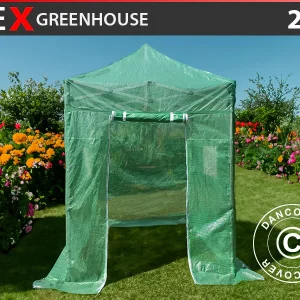 FleX Gewächshaus 2x2m, PE, Transparent/Grün