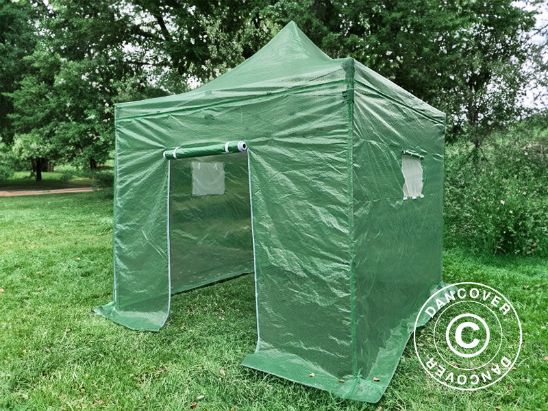 FleX Gewächshaus 3x3m, PE, Transparent/Grün - Imagen 4