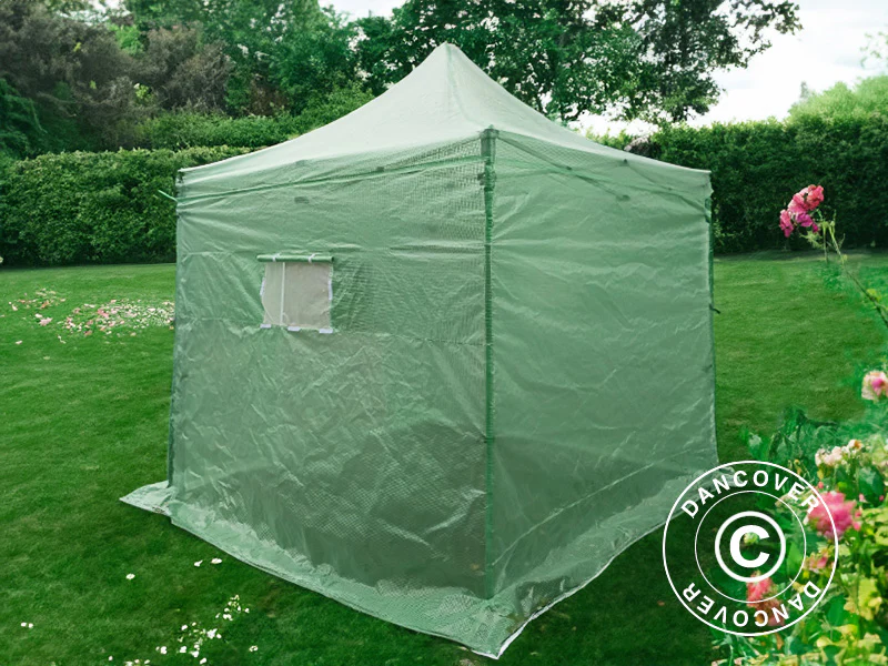 FleX Gewächshaus 3x3m, PE, Transparent/Grün - Imagen 5