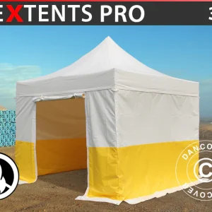 Faltzelt FleXtents® PRO 3x3m, PVC, Arbeitszelt, flammfest, inkl. 4 Seitenwände